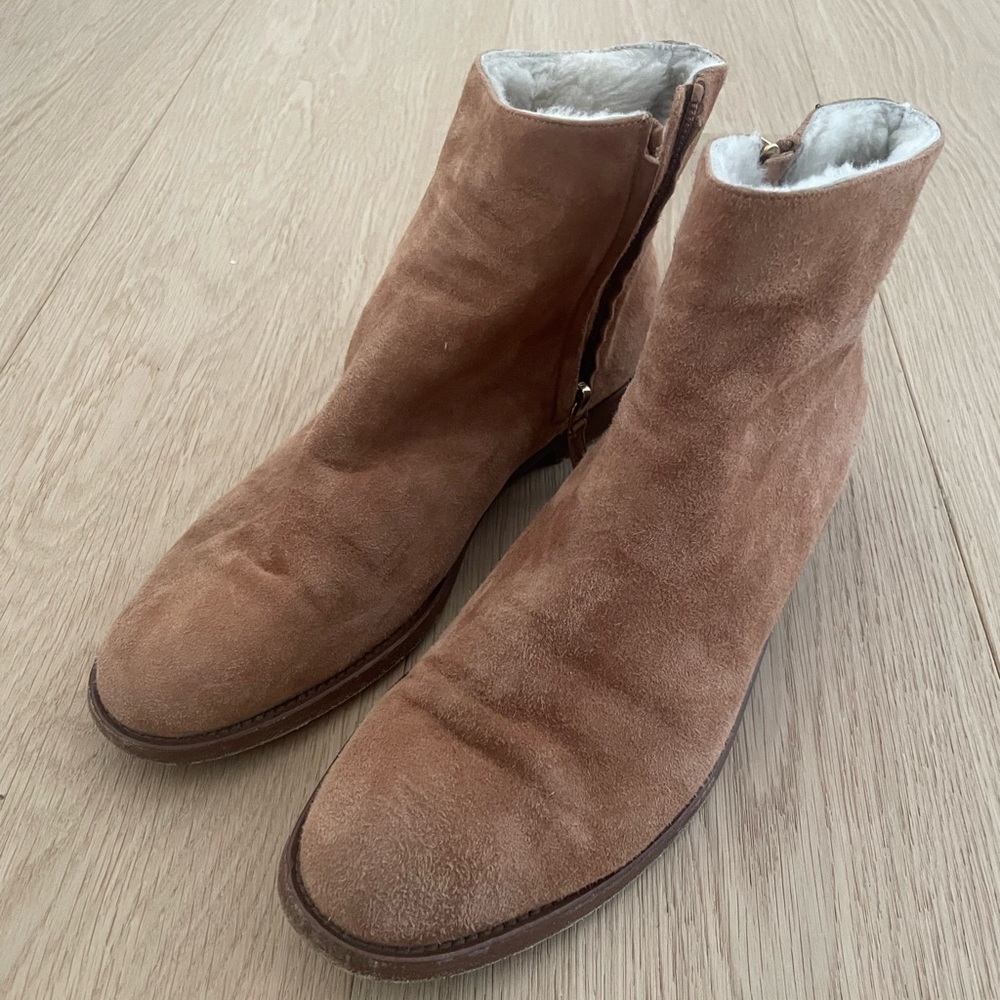 Mansur Gavriel Shearling Suede Ankle Boots Size IT38